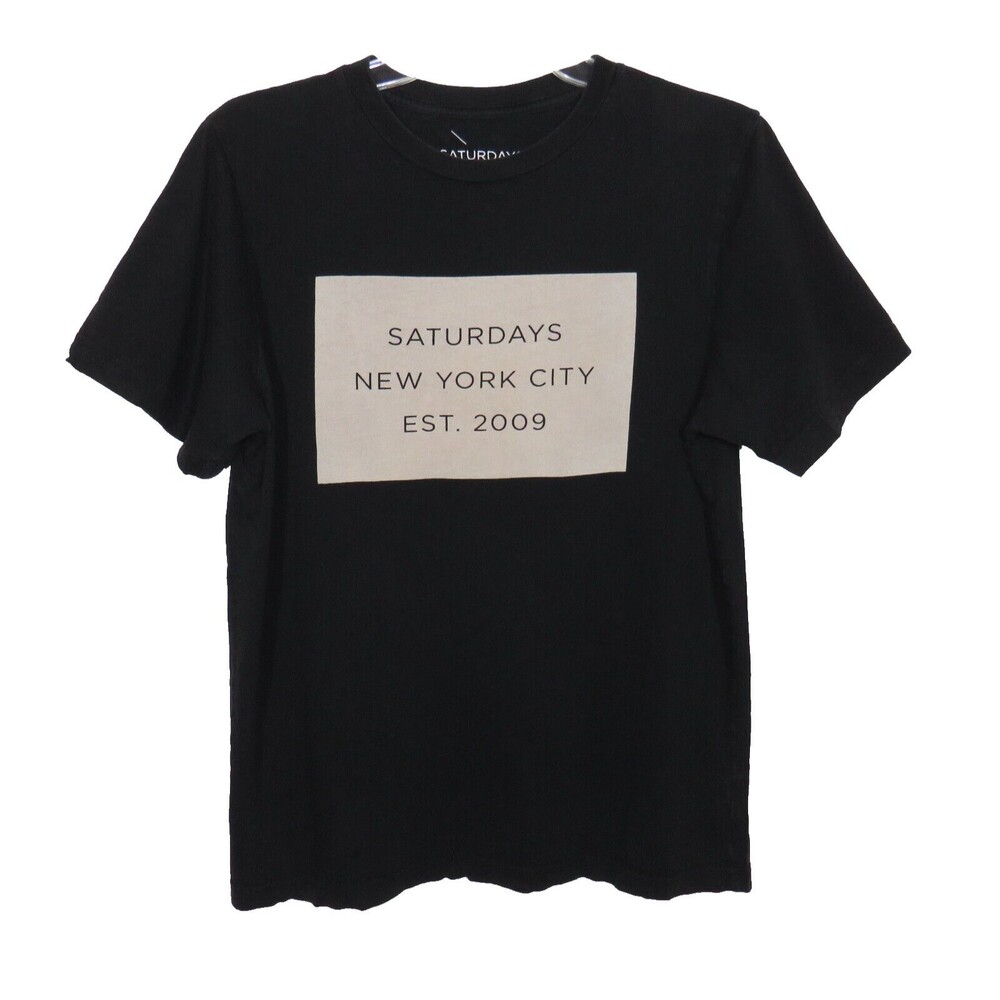Saturdays Surf New York City Est 2009 Black Cotton Tee Shirt Size Medium